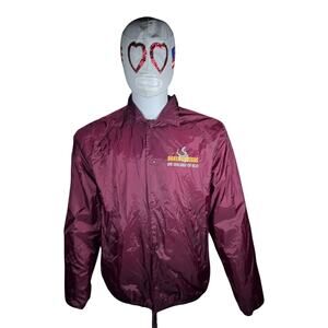 Baker to Vegas XL Vintage Windbreaker Jacket Burgundy 2010s Athletic Event